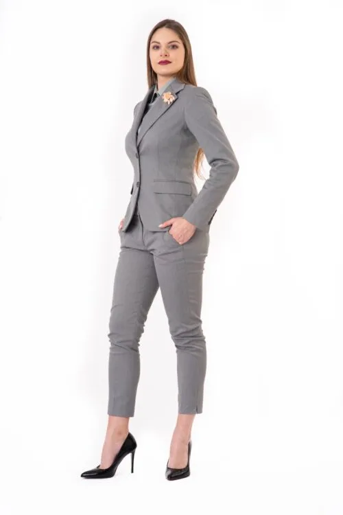 Komplet - szary - żakiet i spodnie/spódnica