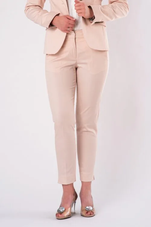 Eleganckie spodnie slim - różowe