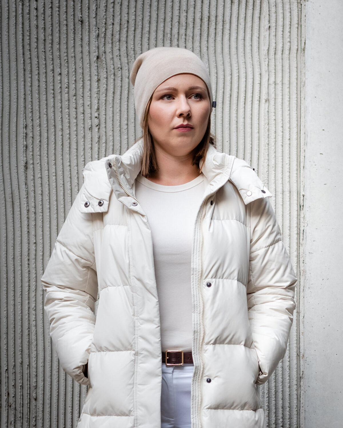 Płaszcz puchowy AMELIA — Ecru (kremowy), zdjęcie 5